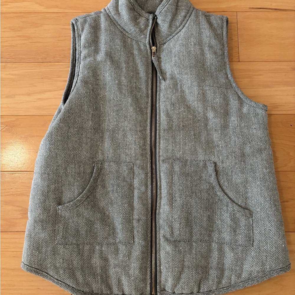 Mud Pie Gray Herringbone Vest